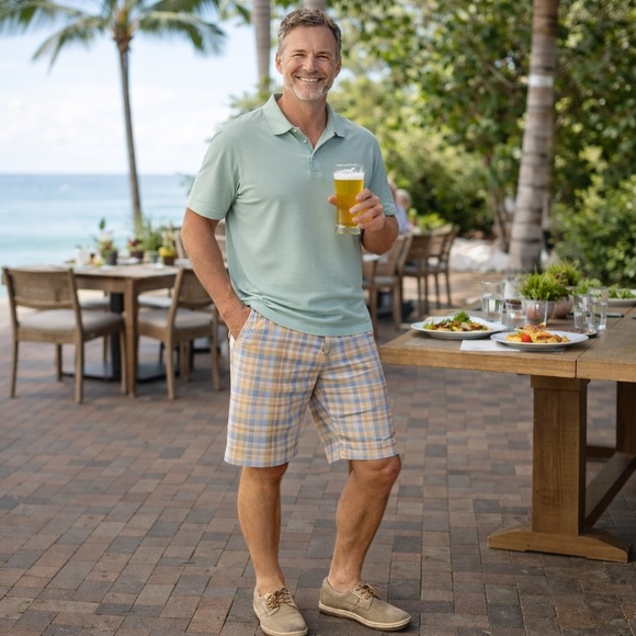Tommy Bahama Other - Tommy Bahama Linen Blend Summer Plaid Shorts Men’s 34 Casual Everyday Flat Front